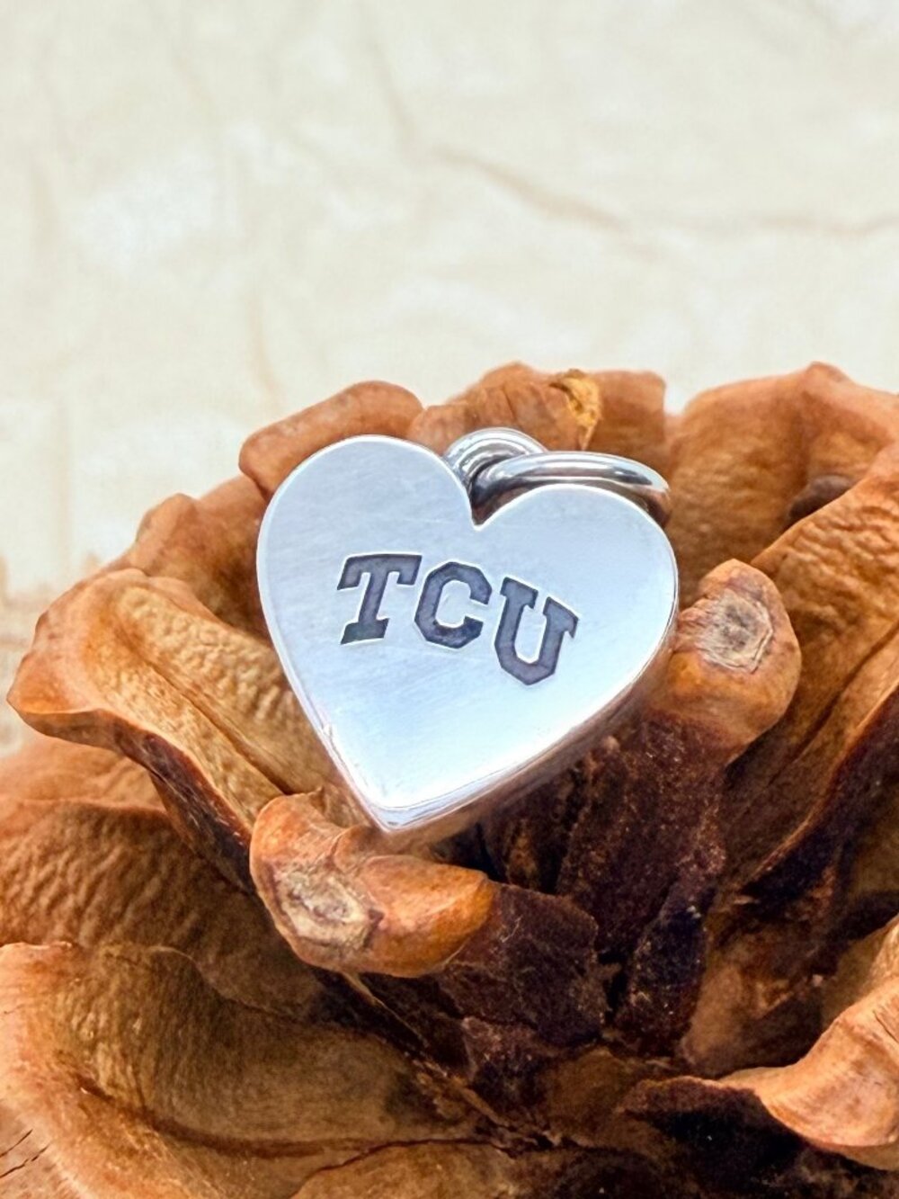 James Avery Texas Christian University TCU Small Heart Charm Sterling Silver